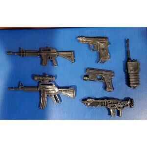 Toy Rifles And Pistols Lot Of 5 For Action Figures Weapons Vintage Hong Kong